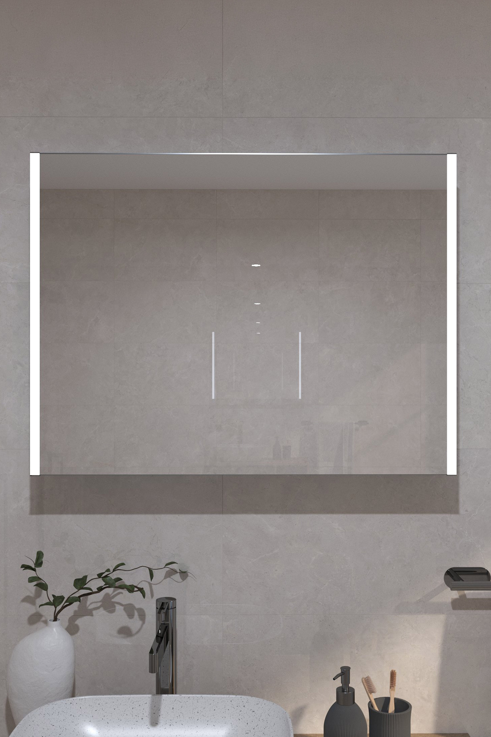 Kupaonski ormarić sa ogledalom i LED rasvjetom Concepto+ Any, 80x13x60 cm