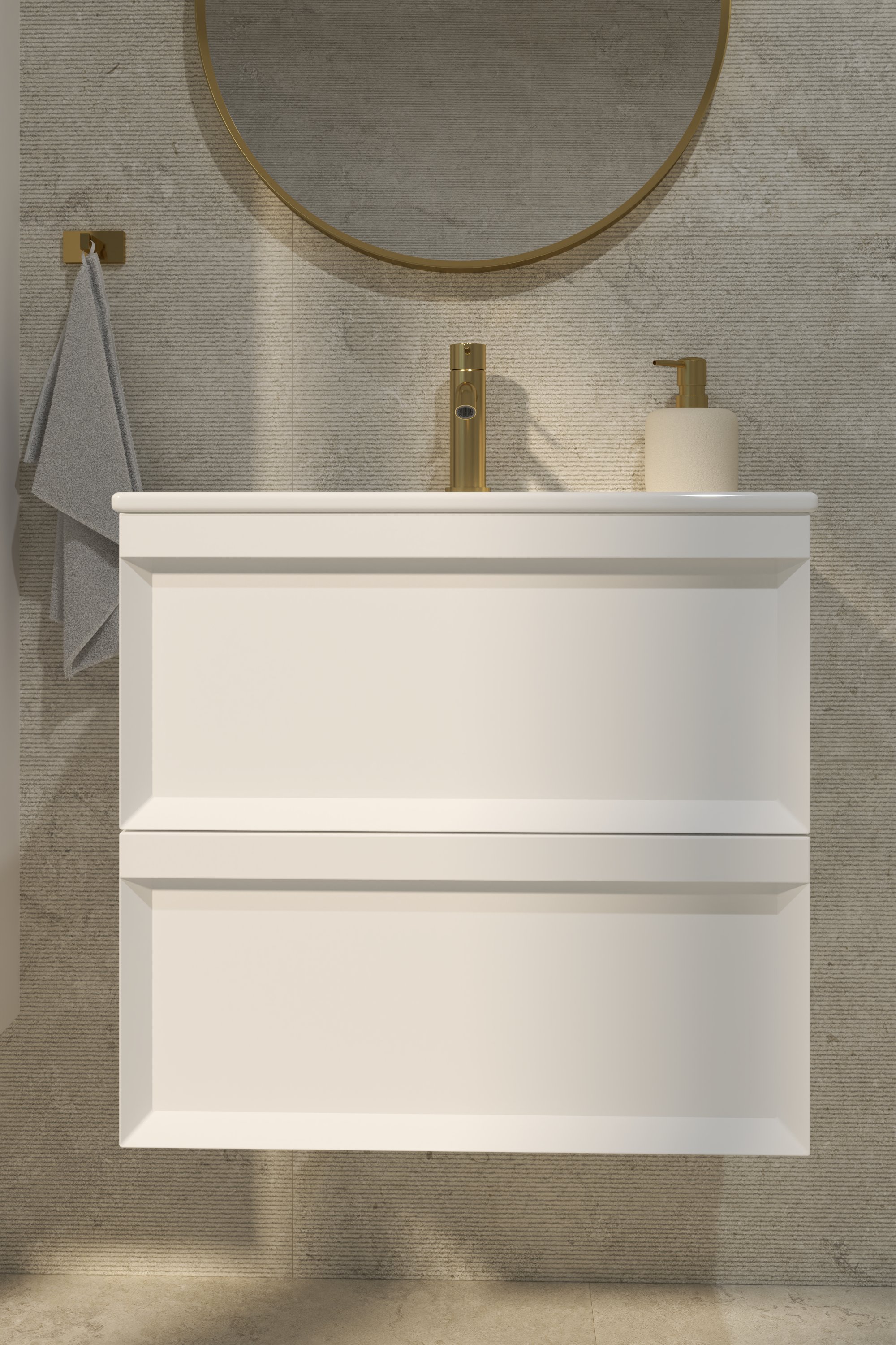 Kupaonski element viseći s umivaonikom Concepto+ Frame, 60 cm, bijela