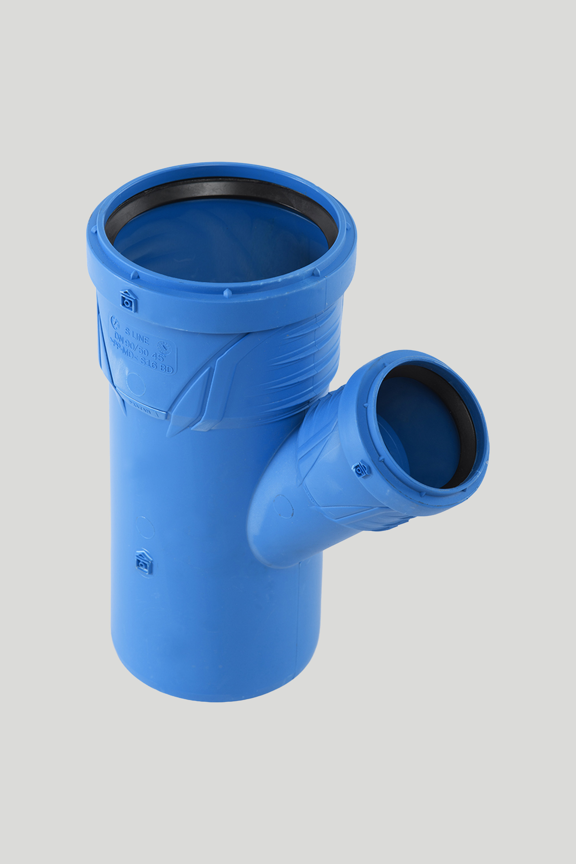 PP račva reducirana niskošumna Peštan S-line, 90/50 mm 45°
